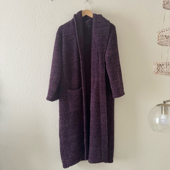 Barefoot Dreams Purple Cozychic Long Robe Size 1 Missing Belt - Picture 2 of 5